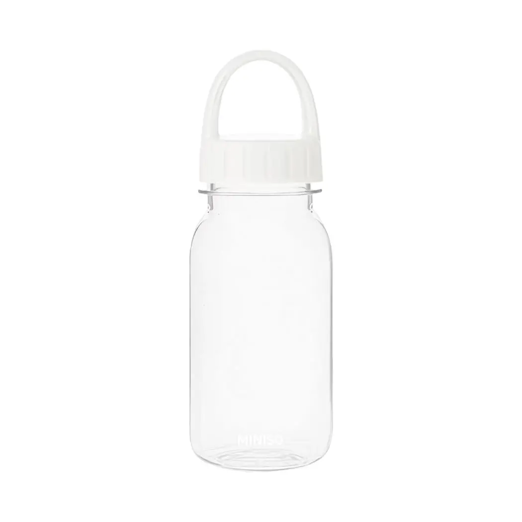 Solid Color Series Handle Plastic Bottle 440Ml(White) 1