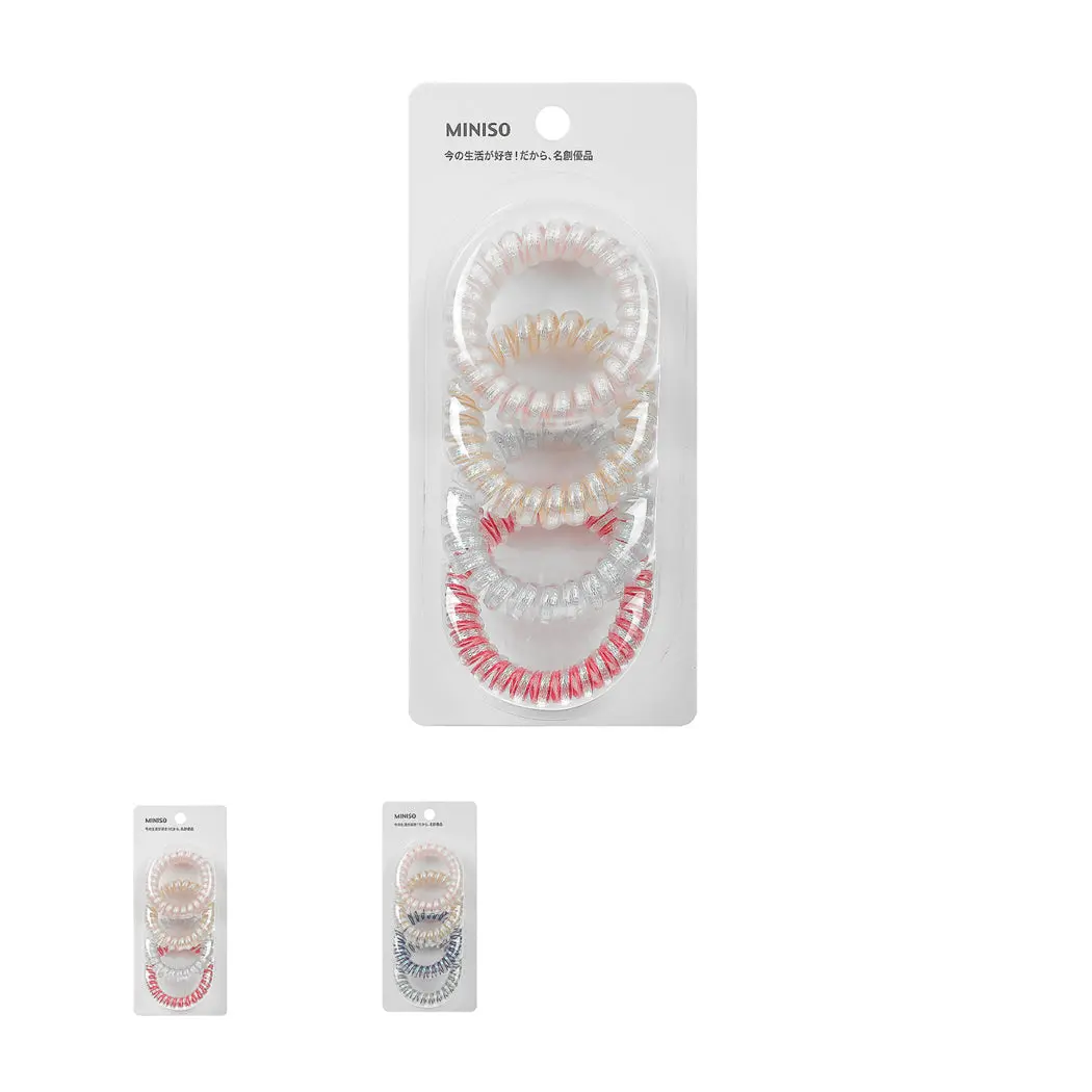 5.0 Colored Spiral Hair Ties (4Pcs) 1
