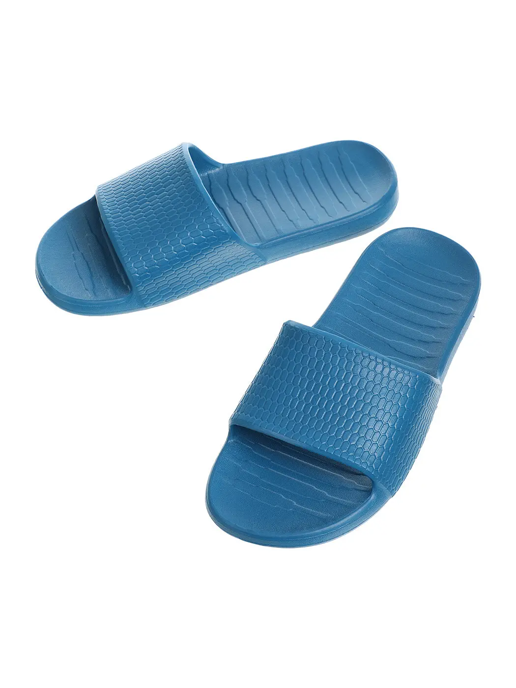 Men's Honeycomb Pattern Soft Sole Bathroom Slippers (Blue,41-42) 1