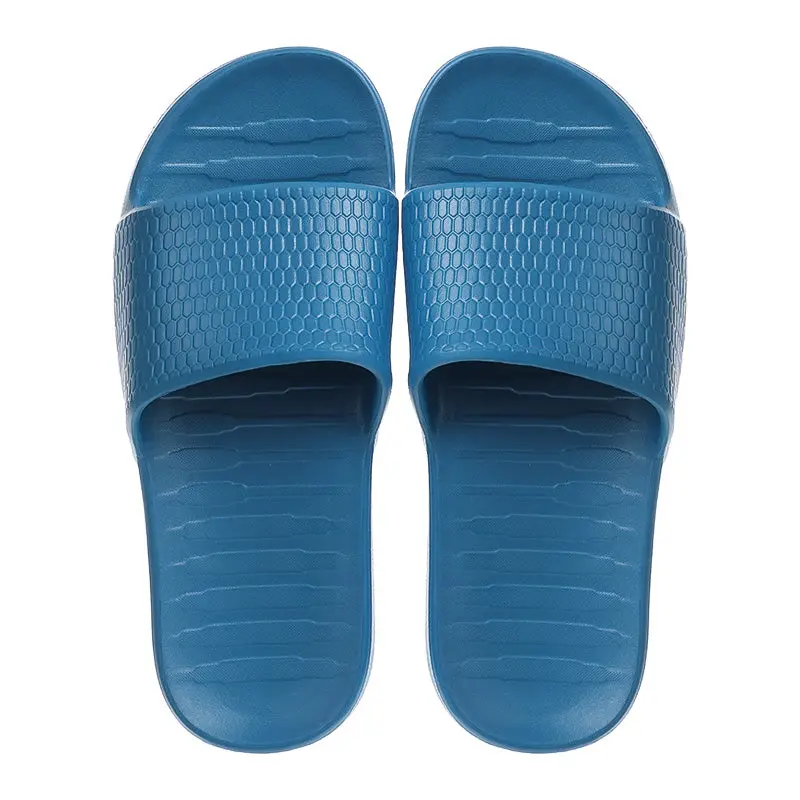 Men's Honeycomb Pattern Soft Sole Bathroom Slippers(Blue,43-44) 1