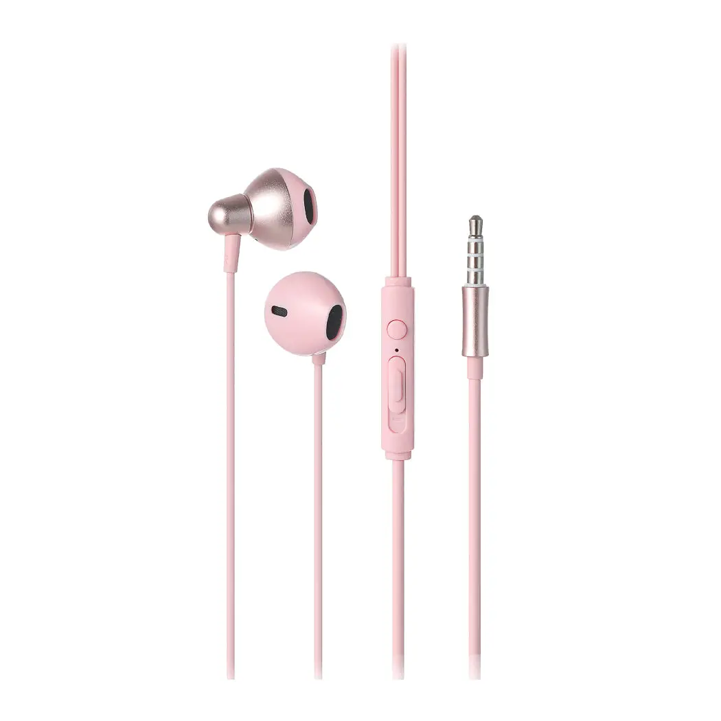 3.5Mm Metal Half-In-Ear Earphones  (Pink) 1