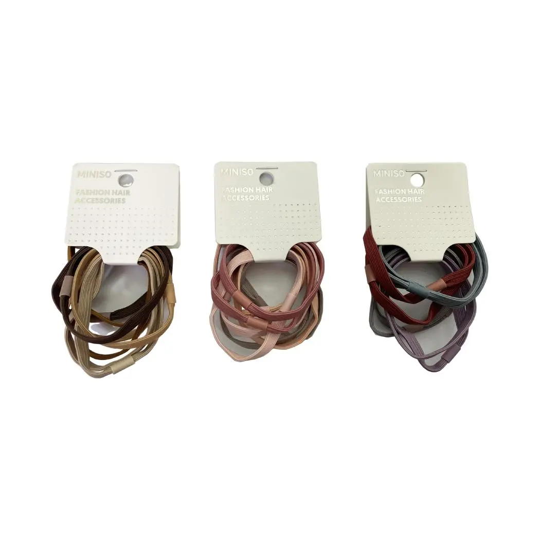Colored Rubber Band With Wide & Flat Stripes 8Pcs 1