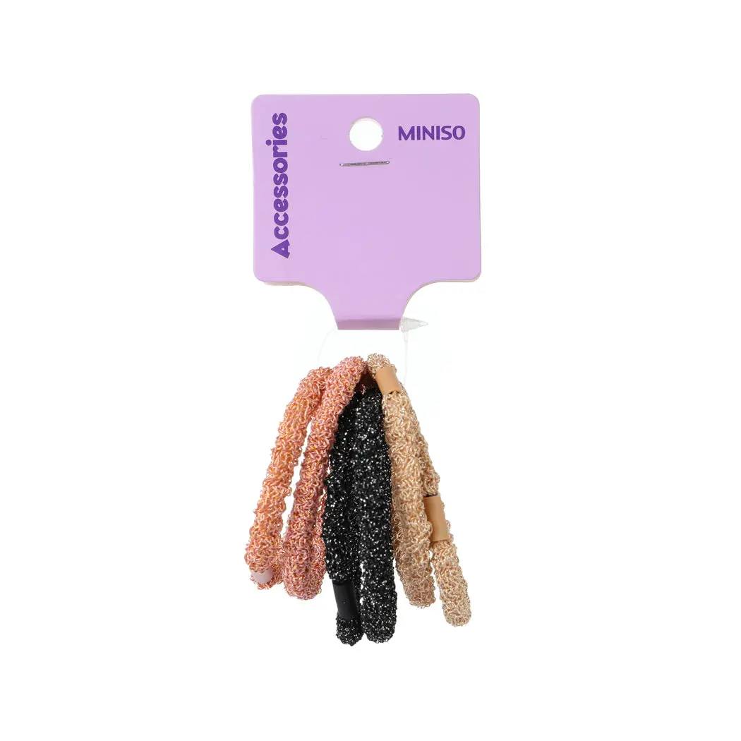 Bright & Shinning Rubber Band With Covered Yarn 6Pcs 1