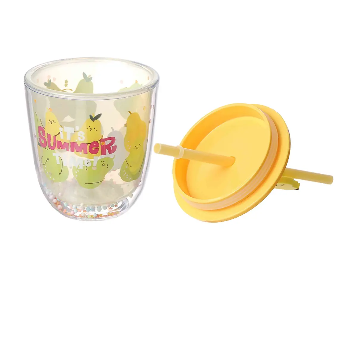 Fruit Series Double-Layer Straw Water Bottle（435Ml） 1