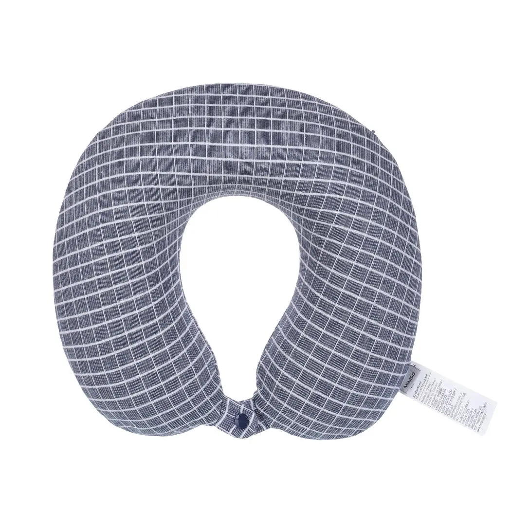 Memory Foam U-Shaped Neck Pillow (Navy Blue) 1