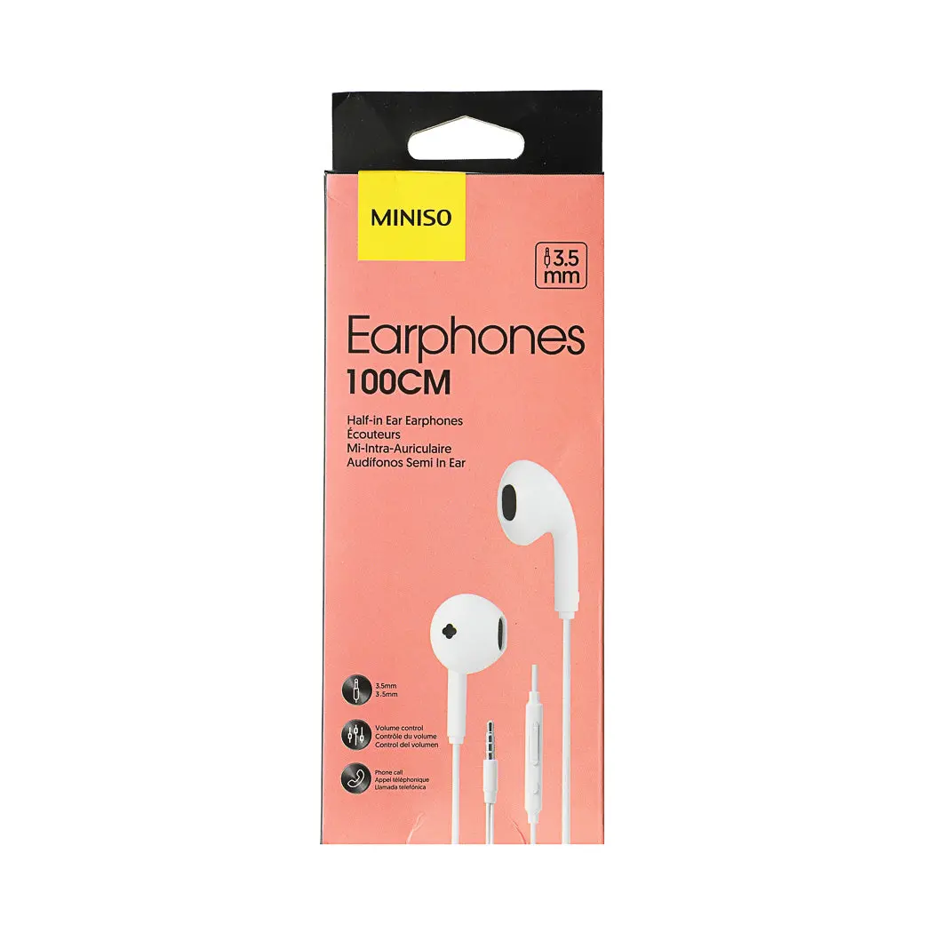 Classic Half-In Ear Earphones For Music  Model: Hf230 (White) 1