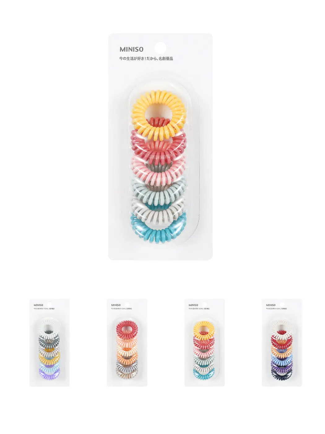 3.5 Colored Spiral Hair Ties (6Pcs) 1