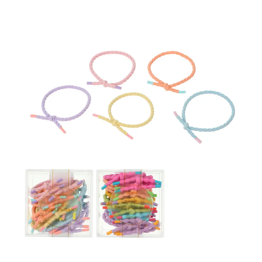 Colorful Knotted Hair Ties With Container (20 Pcs) 1