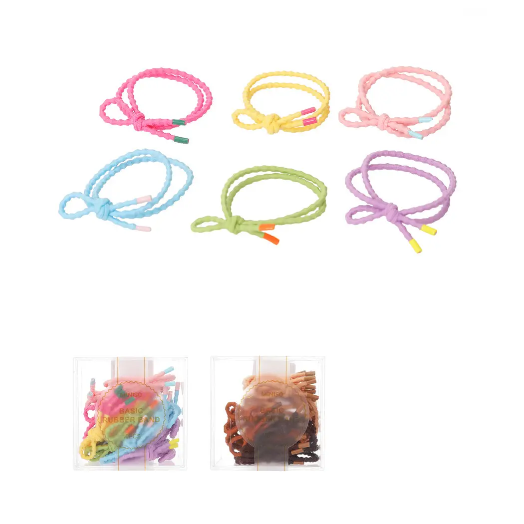 Knotted Hair Ties With Container (15 Pcs) 1
