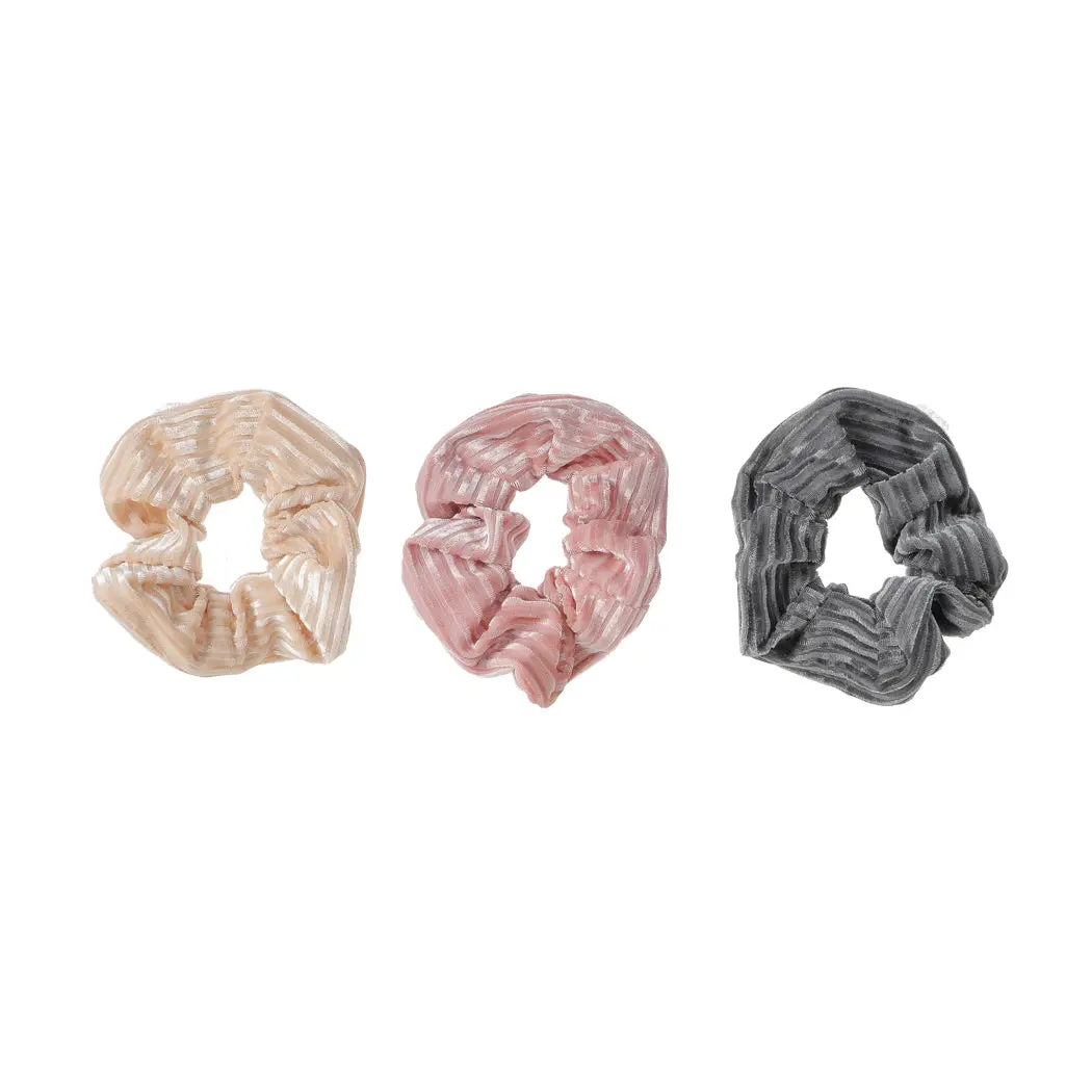 Pink Series Solid Color Hair Scrunchies (3 Pcs) 1