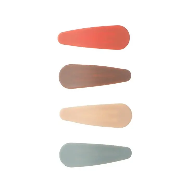 Waterdrop Shape Colorful Hair Clips (4 Pcs, 5.3Cm) 1