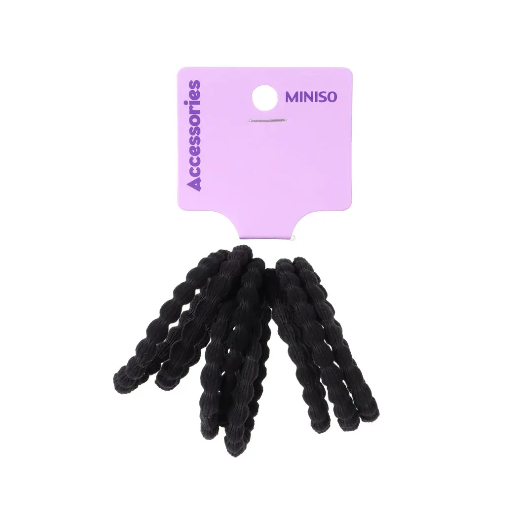 Dot Design Black Hair Ties (8 Pcs) 1