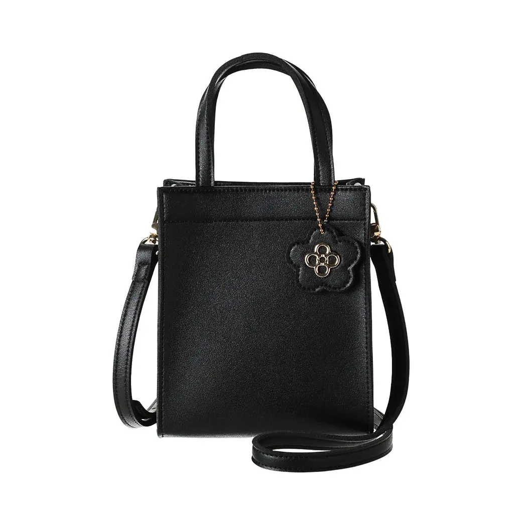 Minimalist Flower Handbag Crossbody Bag(Black) 1