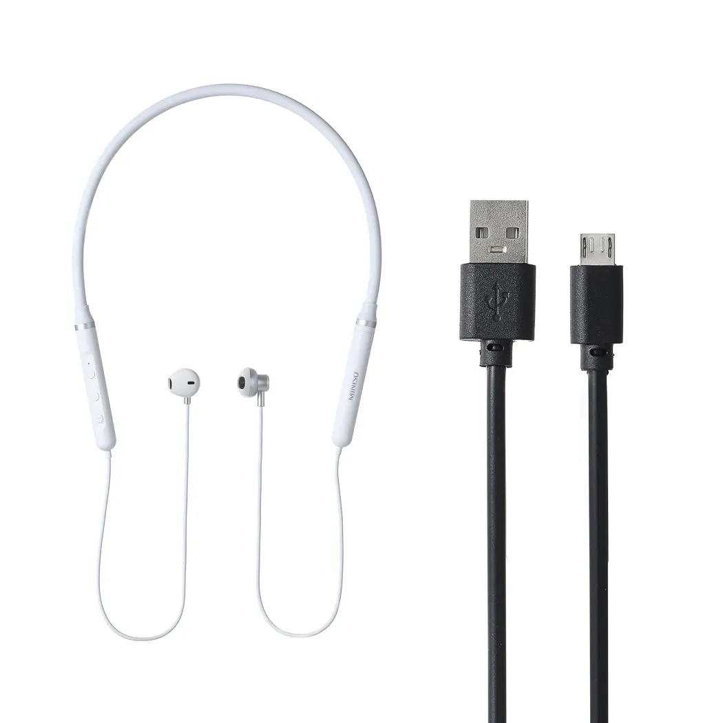 Fashion Neck-Hanging Wireless Earphones With Stereo Sound  Model: R06(White) 1