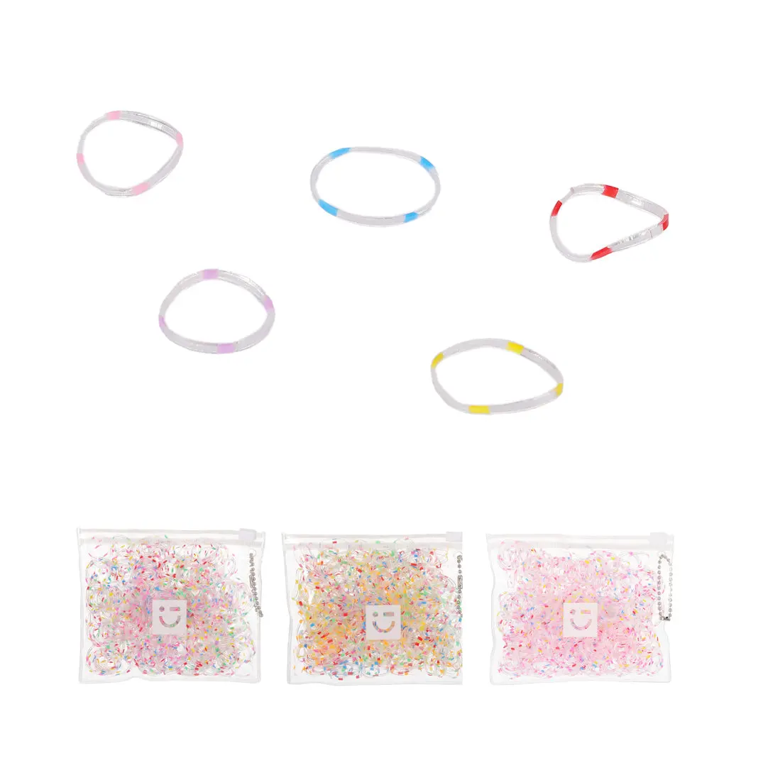 Basic Series Disposable Small Colorful Polka Dot Hair Ties (500 Pcs) 1
