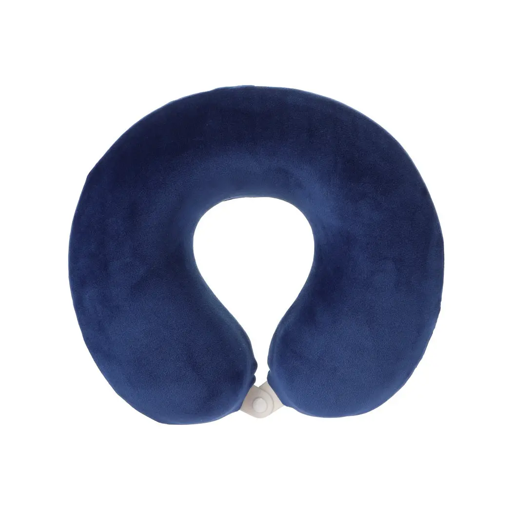 Solid Color Memory Foam U-Shaped Pillow (Navy) 1