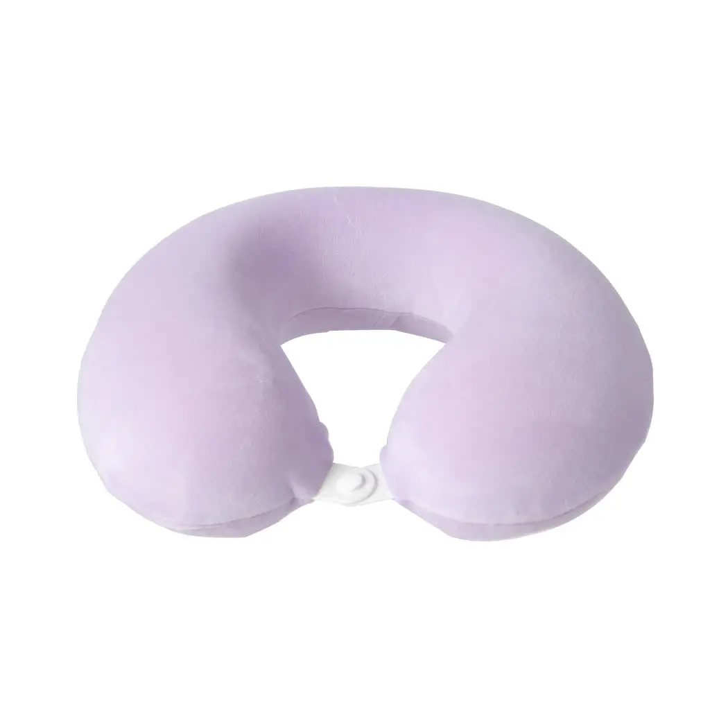 Solid Color Memory Foam U-Shaped Pillow (Purple) 1