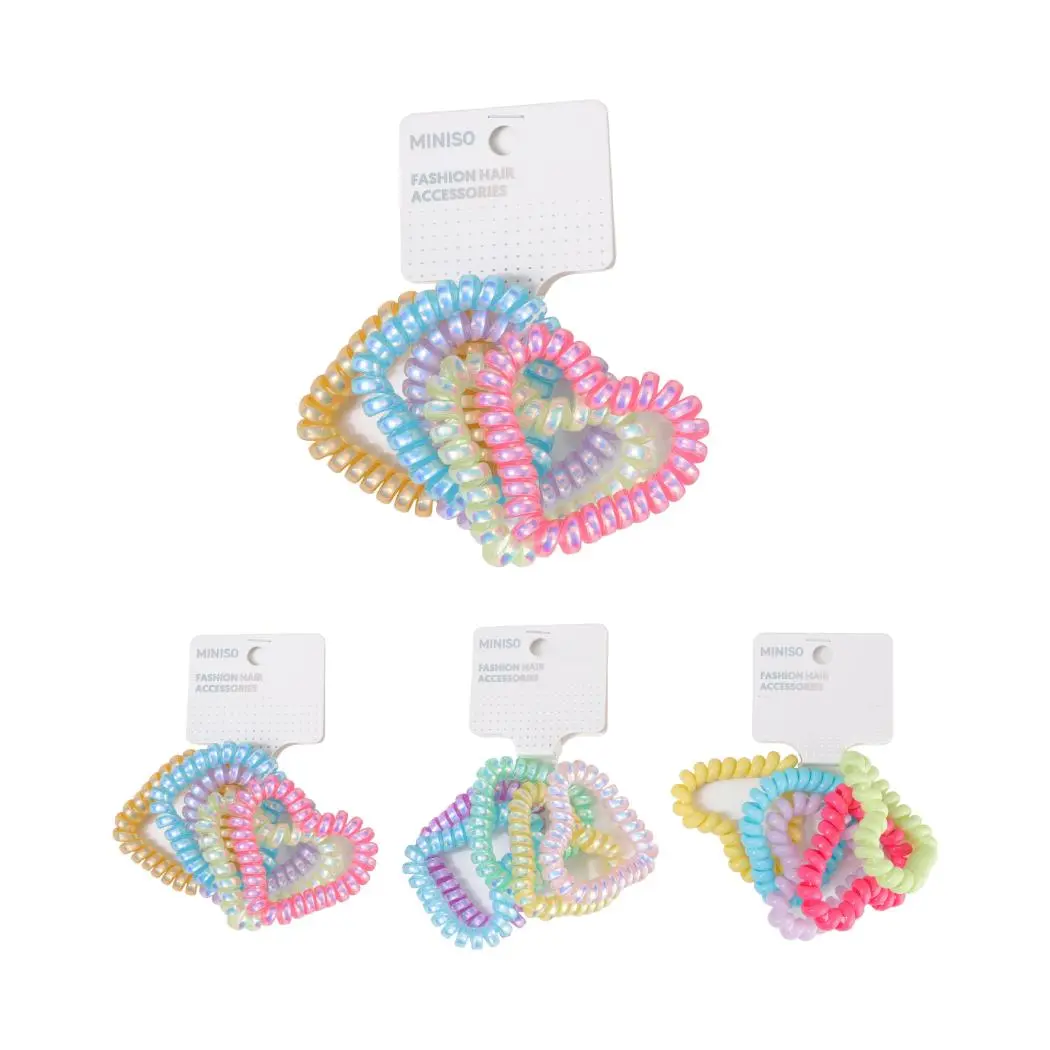Basic Series Heart Spiral Hair Tie (5 Pcs) 1