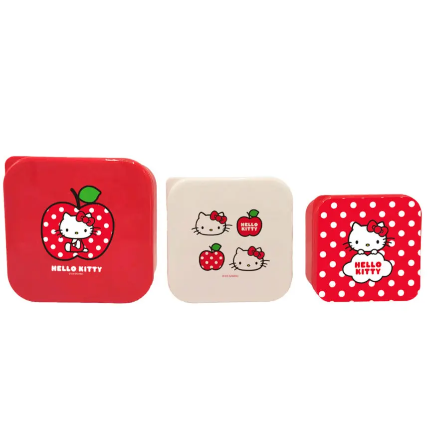 Hello Kitty Apple Collection Food Storage Containers (3 Pcs) 1