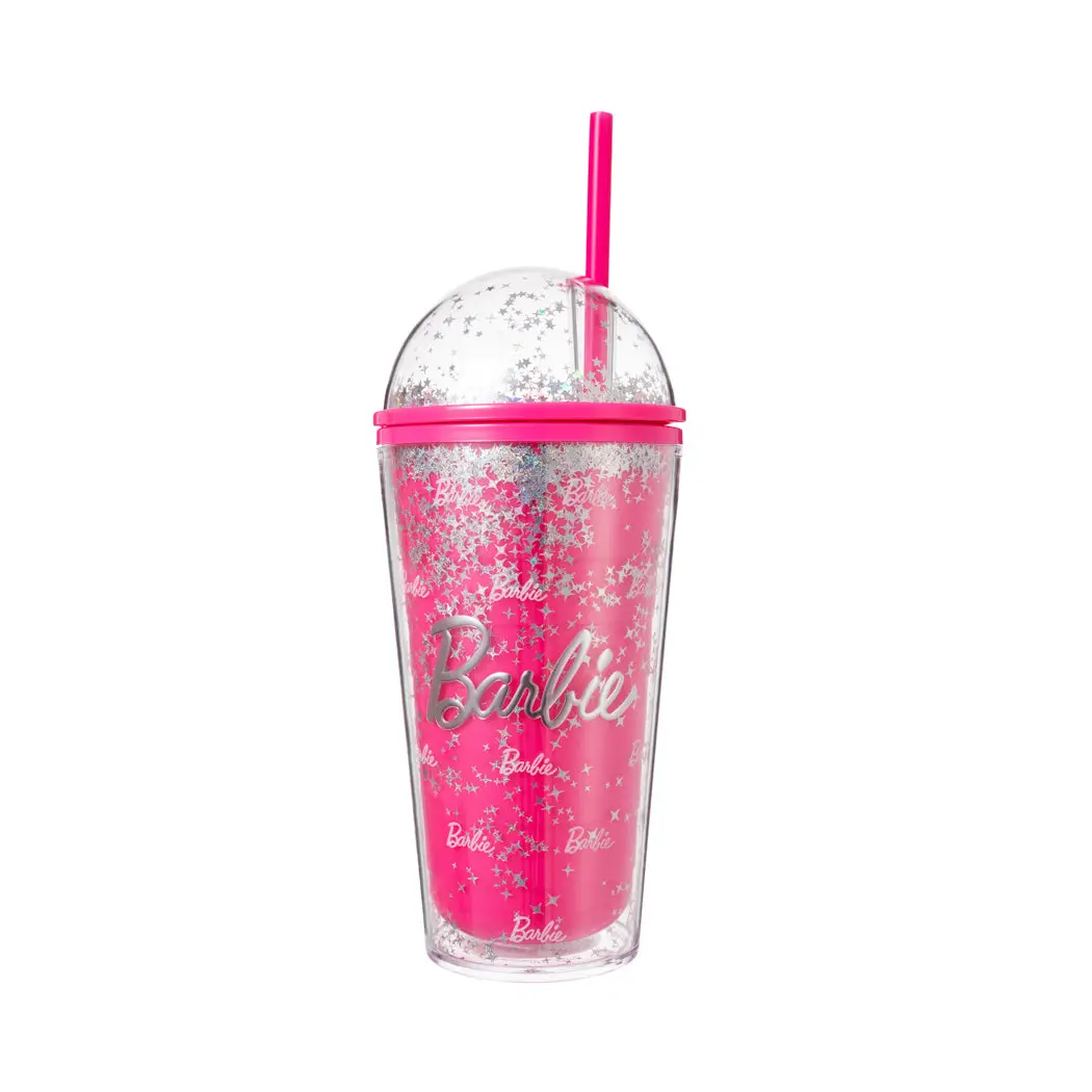 Barbie Collection Double Wall Plastic Tumbler With Straw (600Ml) 1