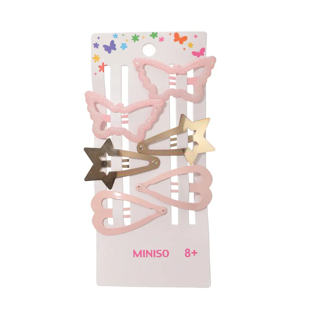 Rose Gold Butterfly Star Hair Clips (6 Pcs) 1