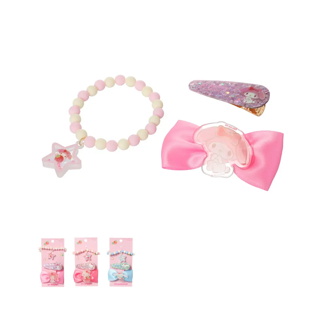 Sanrio Characters Strawberry Collection Bowknot Hair Clips (3 Pcs) 1