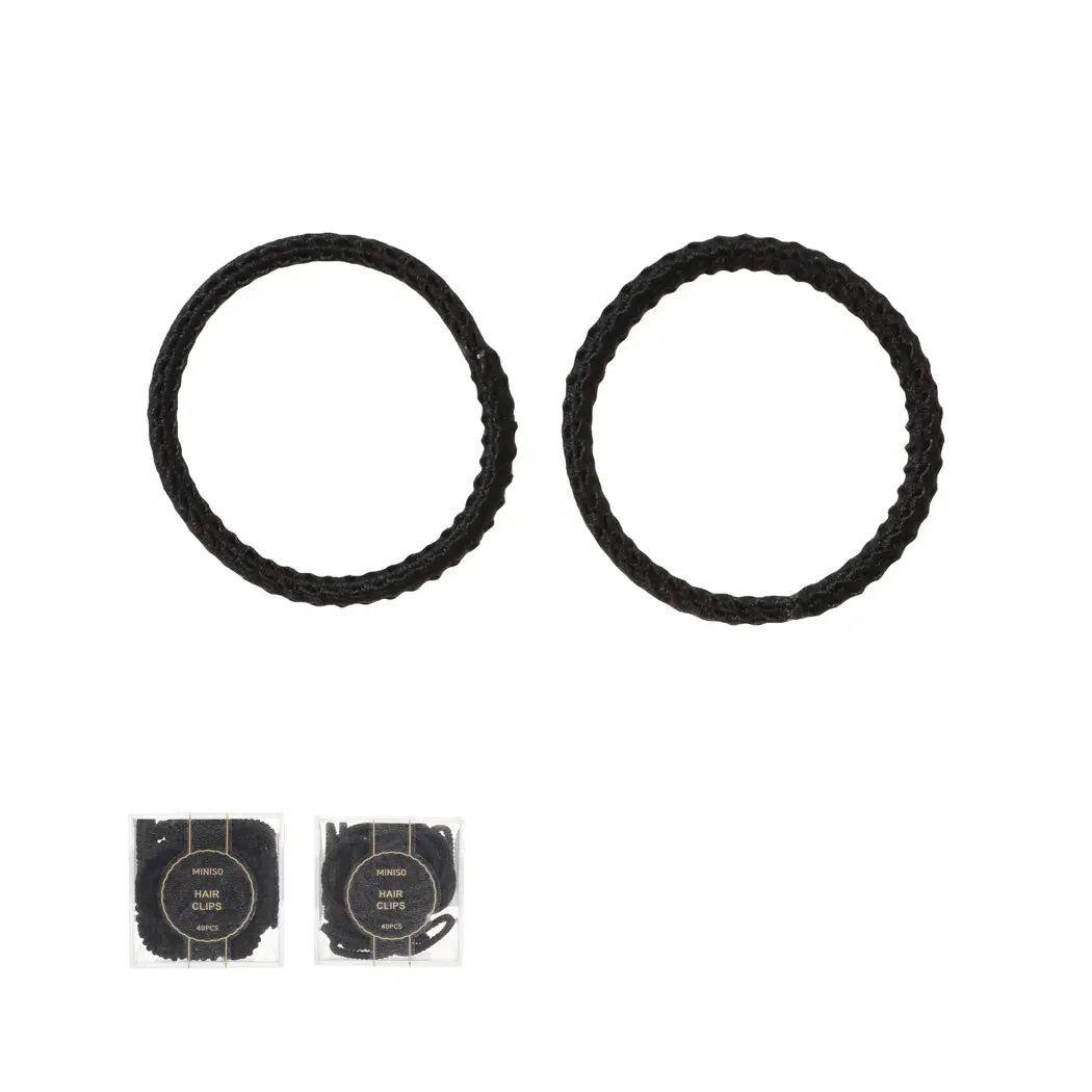 Black Hair Ties In Storage Box (40 Pcs) 1