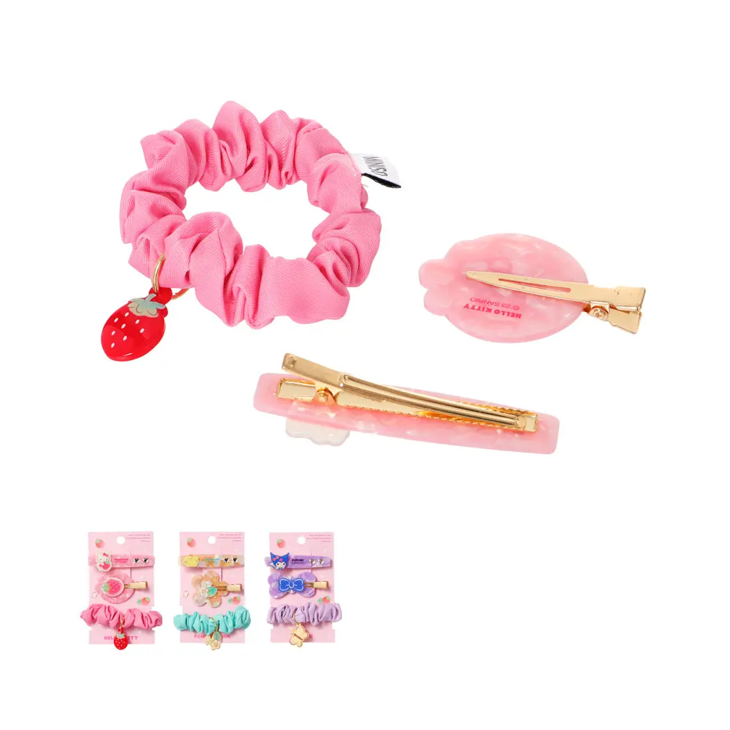 Sanrio Characters Strawberry Collection Hair Accessories Set (3 Pcs) 1