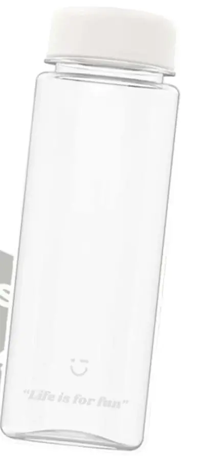 Solid Color Plastic Cool Water Bottle (500Ml)(White) 1