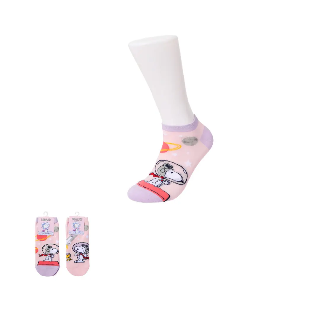 Snoopy The Little Space Explorer Collection Pink Ankle Socks (1 Pair) 1