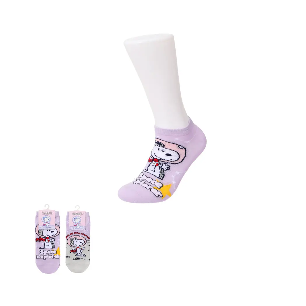 Snoopy The Little Space Explorer Collection Purple Ankle Socks (1 Pair) 1