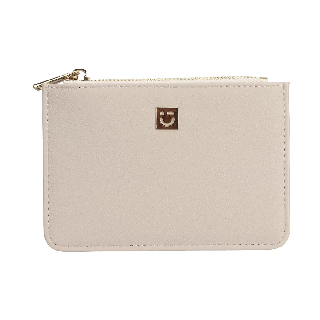 Smiley Face Top Zip Coin Purse(Beige) 1