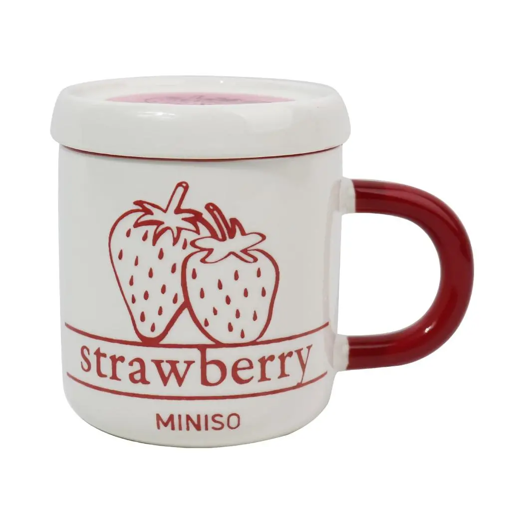 Strawberry Series Ceramic Mug With Lid 350Ml 1