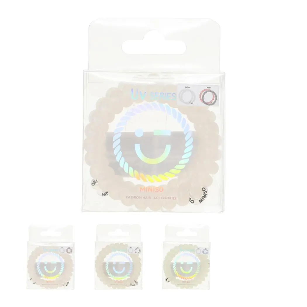 Uv Color-Changing Series Spiral Hair Ties (2 Pcs) 1