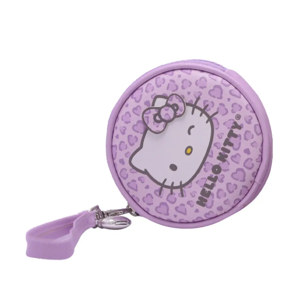 Hello Kitty Leopard Print Round Coin Purse(Purple) 1
