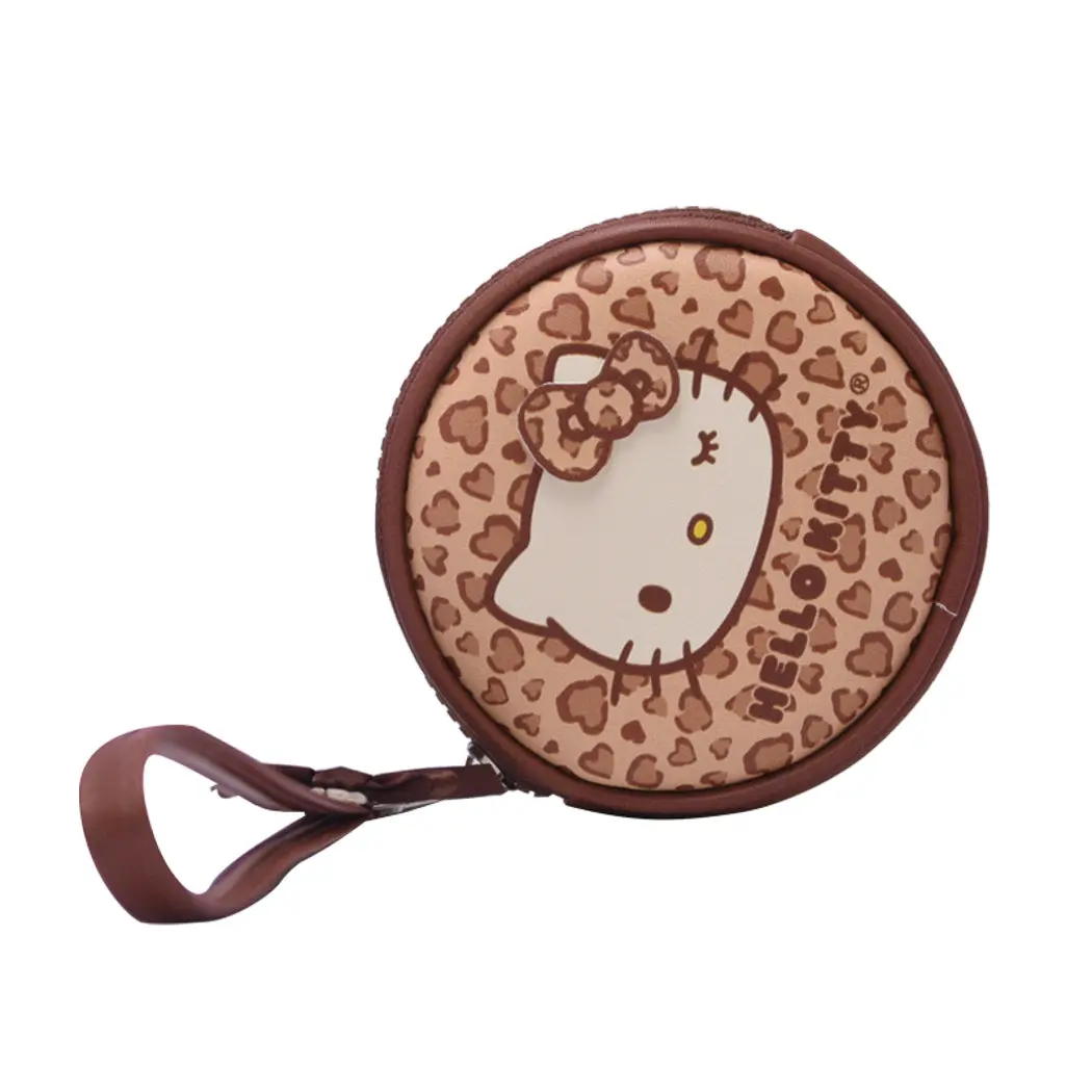 Hello Kitty Leopard Print Round Coin Purse(Brown) 1