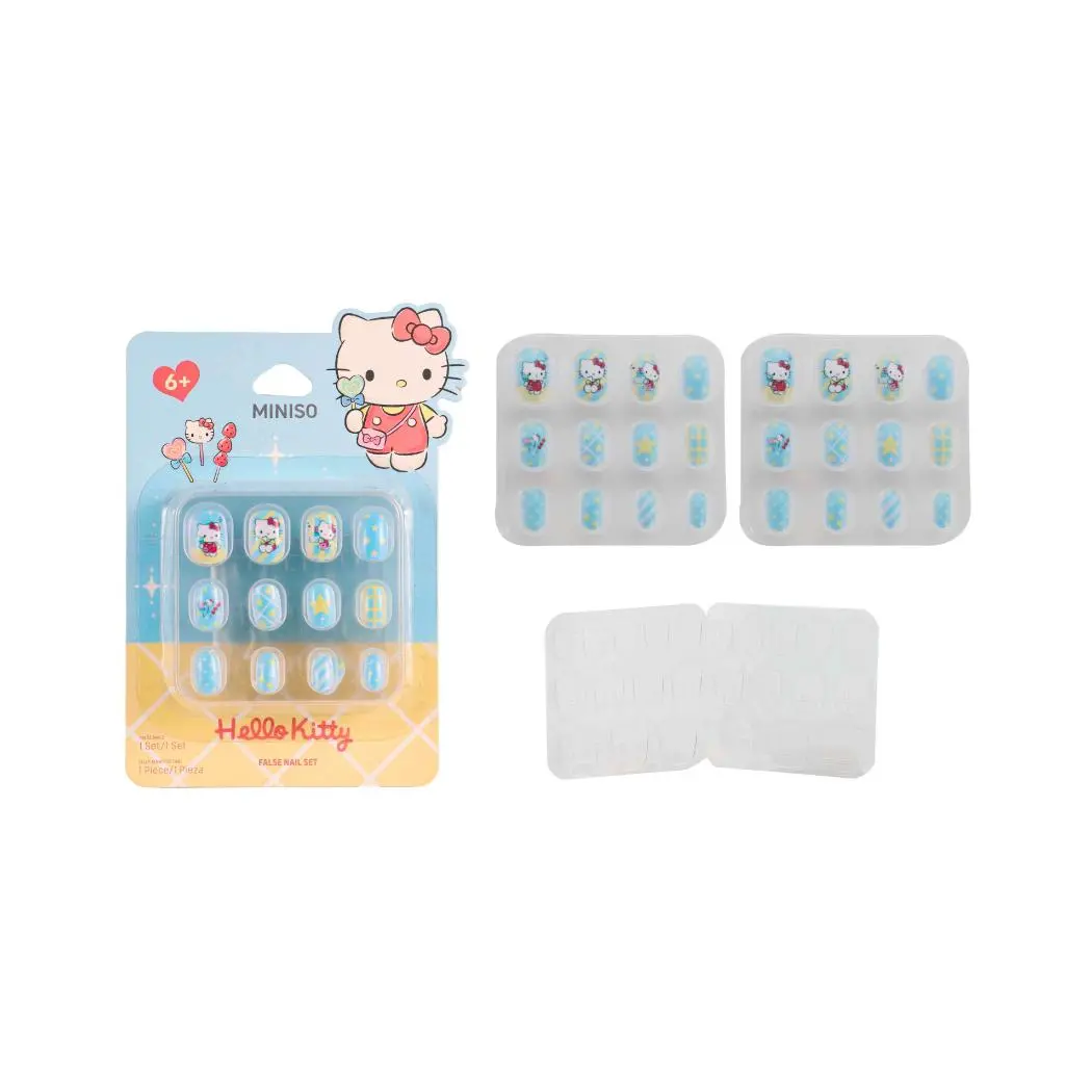 Hello Kitty Blue False Nails With Jelly Adhesive Tabs 1