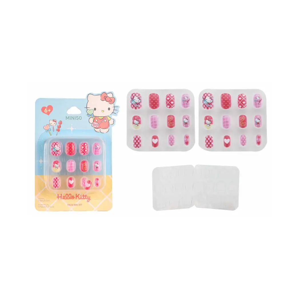 Hello Kitty Red False Nails With Jelly Adhesive Tabs 1