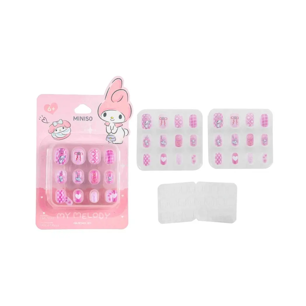 My Melody Pink False Nails With Jelly Adhesive Tabs 1
