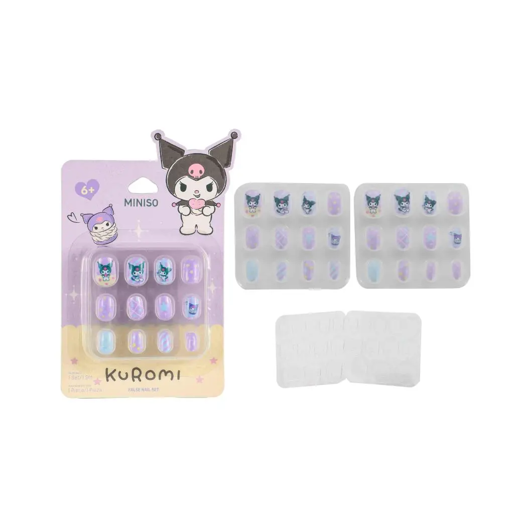 Kuromi Blue False Nails With Jelly Adhesive Tabs 1