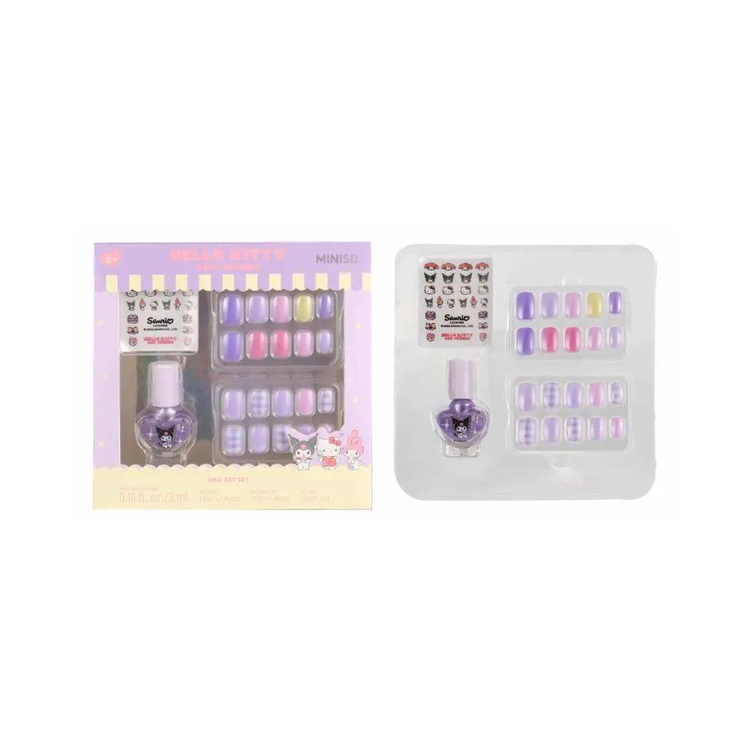 Hello Kitty And Friends False Nails With Jelly Adhesive Tabs & Nail Decals & Nail Polish 1