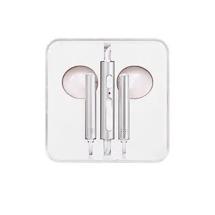 Wire Control In-Ear Earphones With Mic(Silver) Model:1318 1