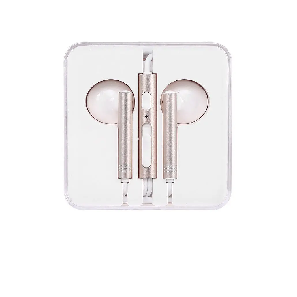 Wire Control In-Ear Earphones With Mic(Gold) Model:1318 1