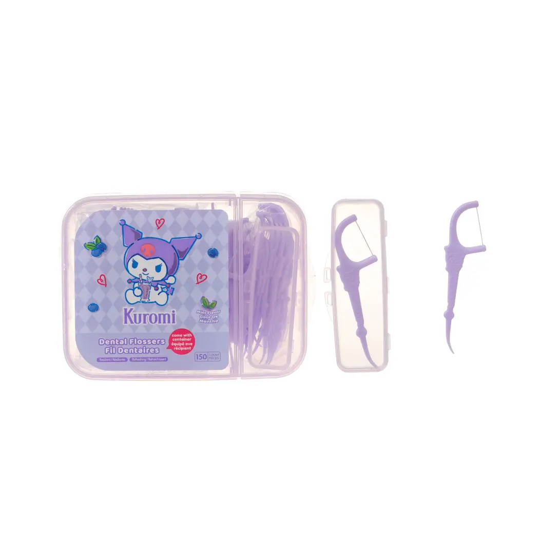 Kuromi Extra Fine Mint Flavor Dental Flossers (Family Pack, 150 Count) 1