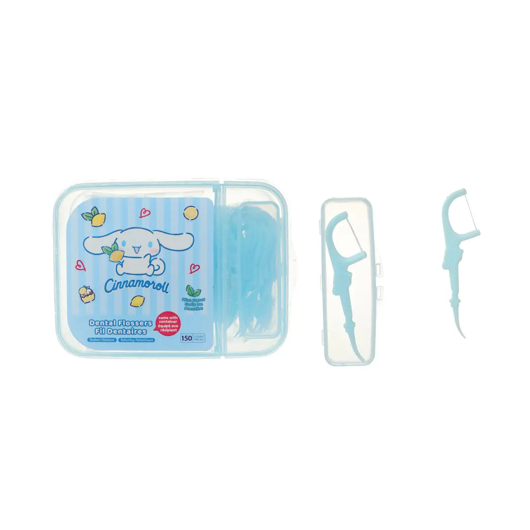 Cinnamoroll Extra Fine Mint Flavor Dental Flossers (Family Pack, 150 Count) 1