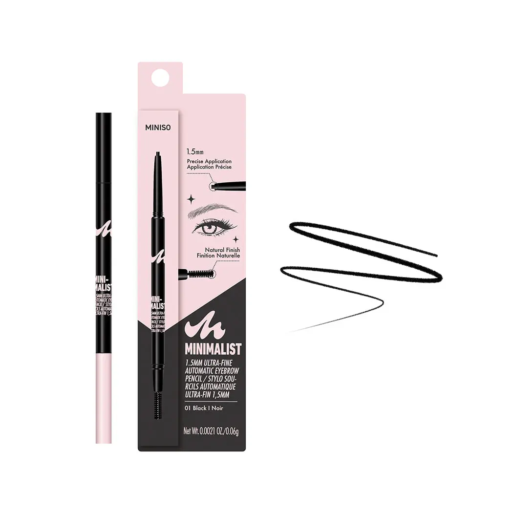 Minimalist 1.5Mm Ultra-Fine Automatic Eyebrow Pencil (01 Black) 1