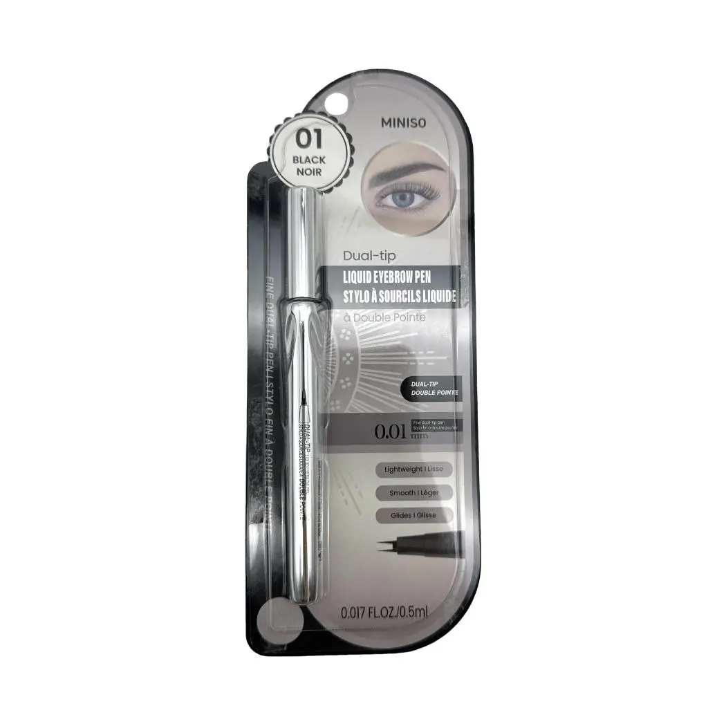 Dual-Tip Liquid Eyebrow Pen(01 Black) 1