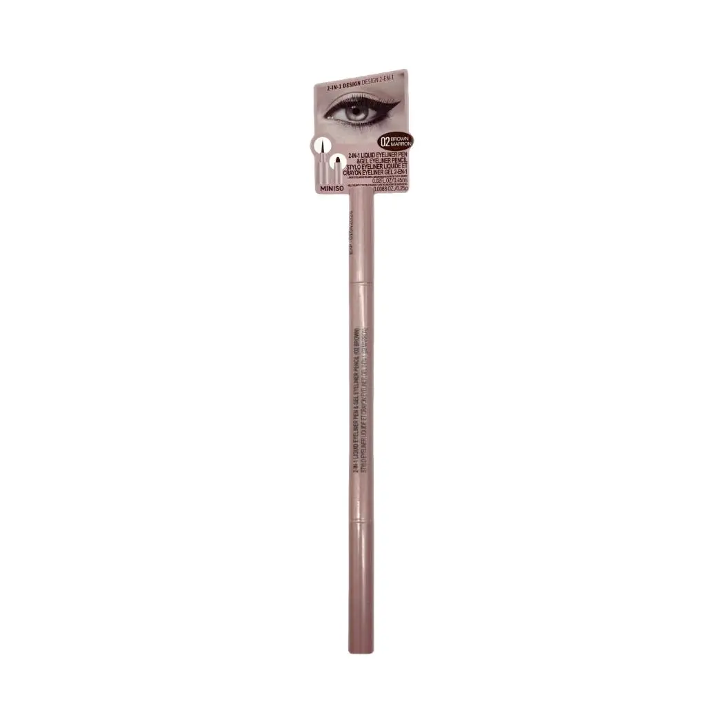 2-In-1 Liquid Eyeliner Pen & Gel Eyeliner Pencil(02 Brown) 1