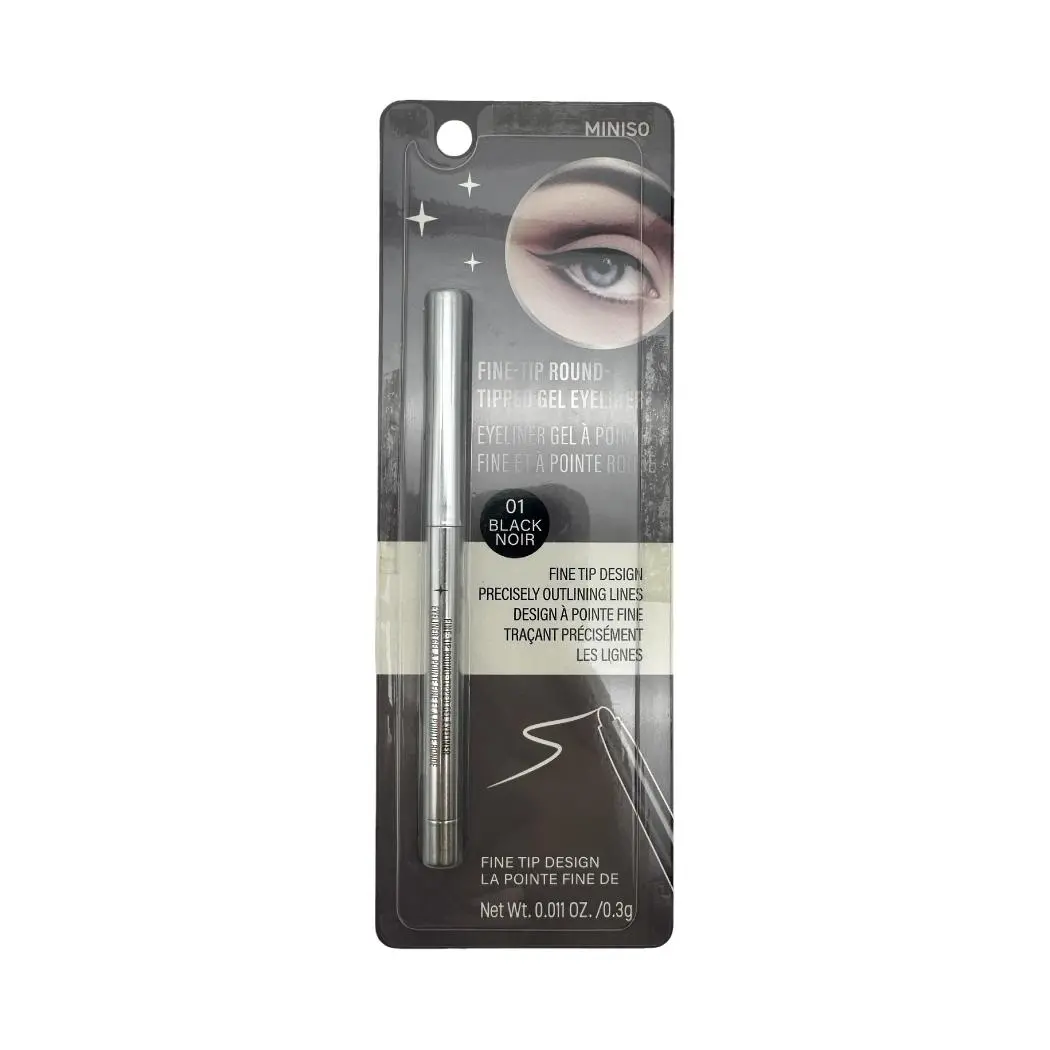 Fine-Tip Round-Tipped Gel Eyeliner (01 Black) 1