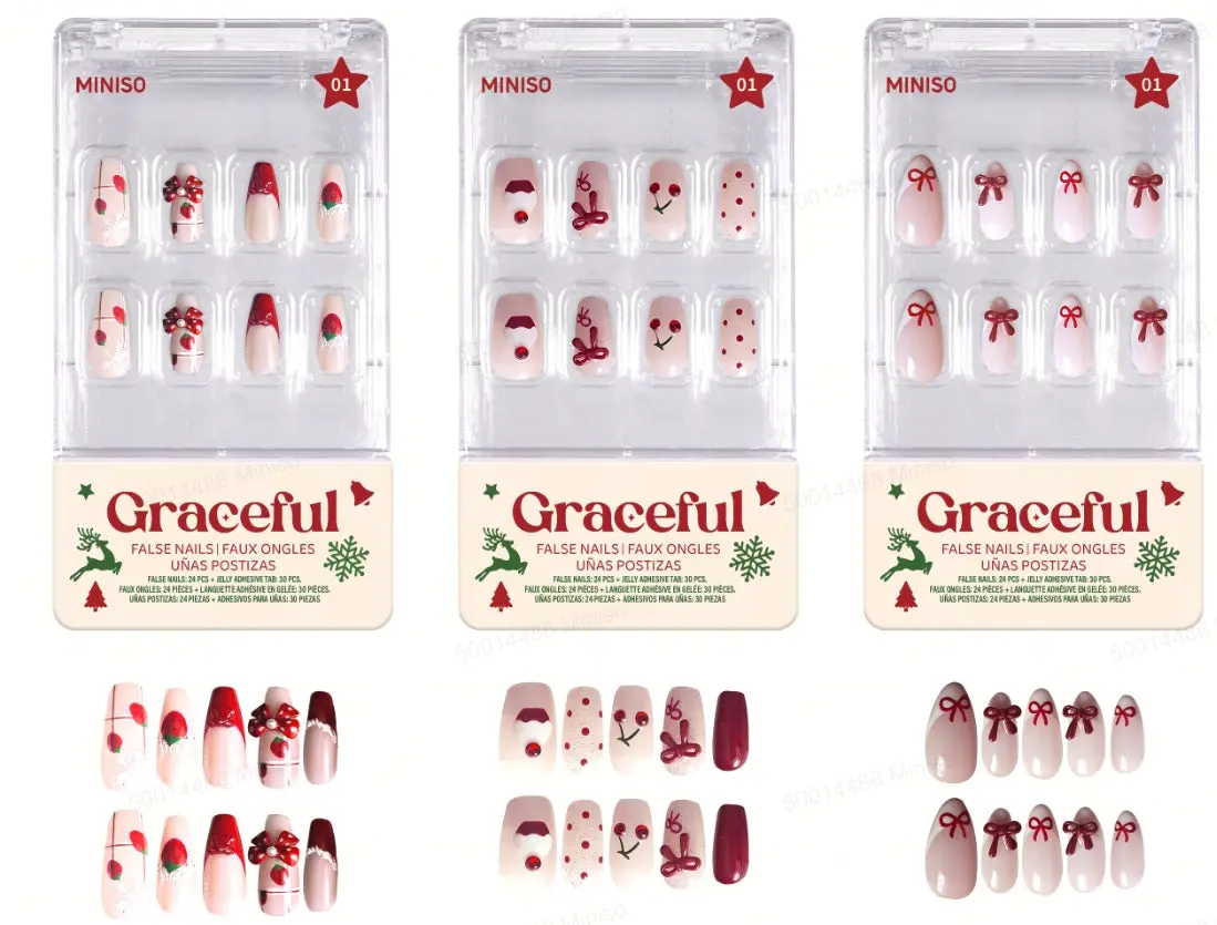 Christmas Series False Nails With Jelly Adhesive Tabs （02） 1